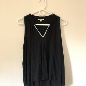 Barneys New York Black Cut Out Sleeveless Shirt